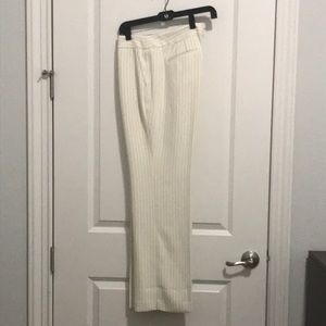 Talbots off white/black pinstriped wide leg pants.